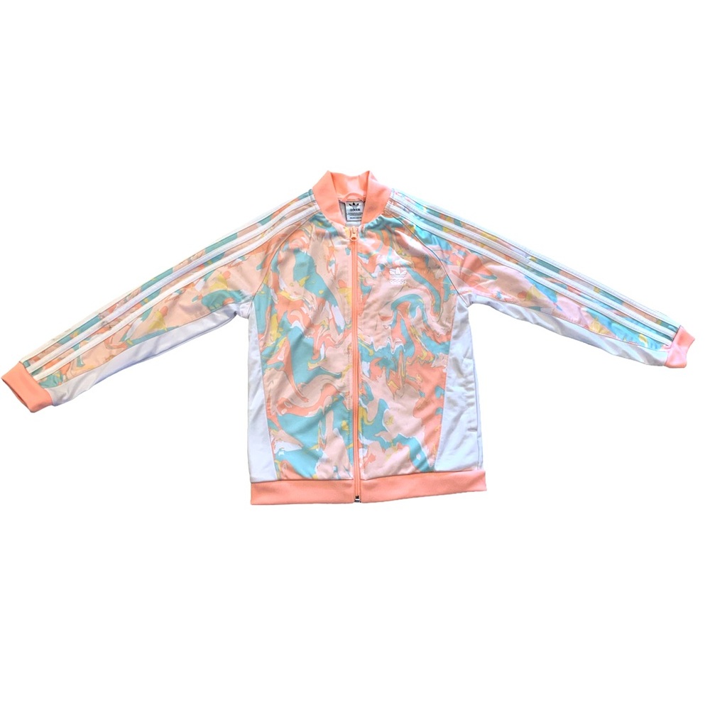 Marble print Adidas track jacket 9-10Y